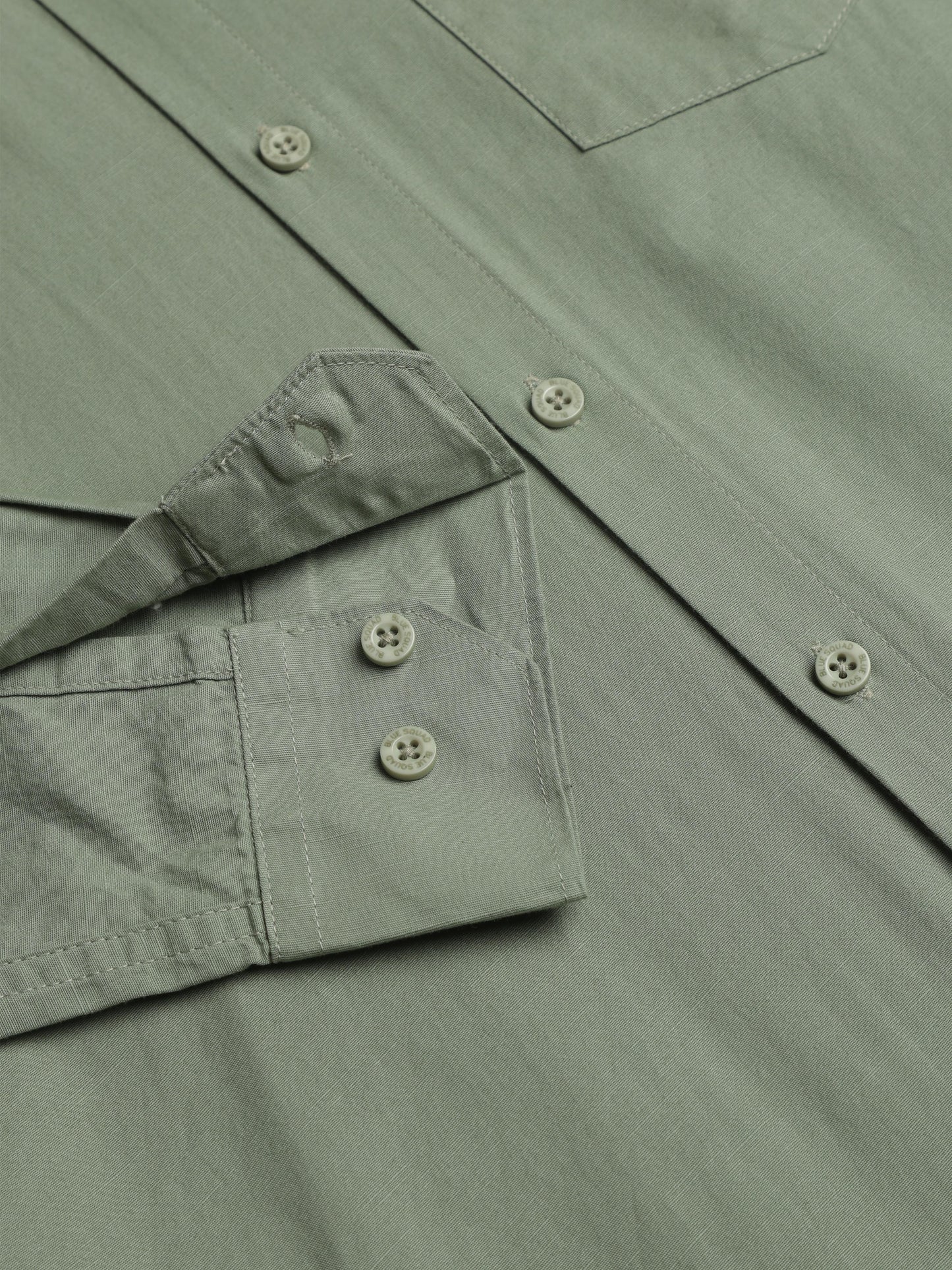 Olive Full Sleeve Cotton Linen Shirt