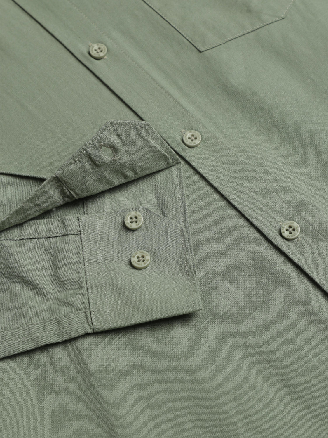 Olive Full Sleeve Cotton Linen Shirt