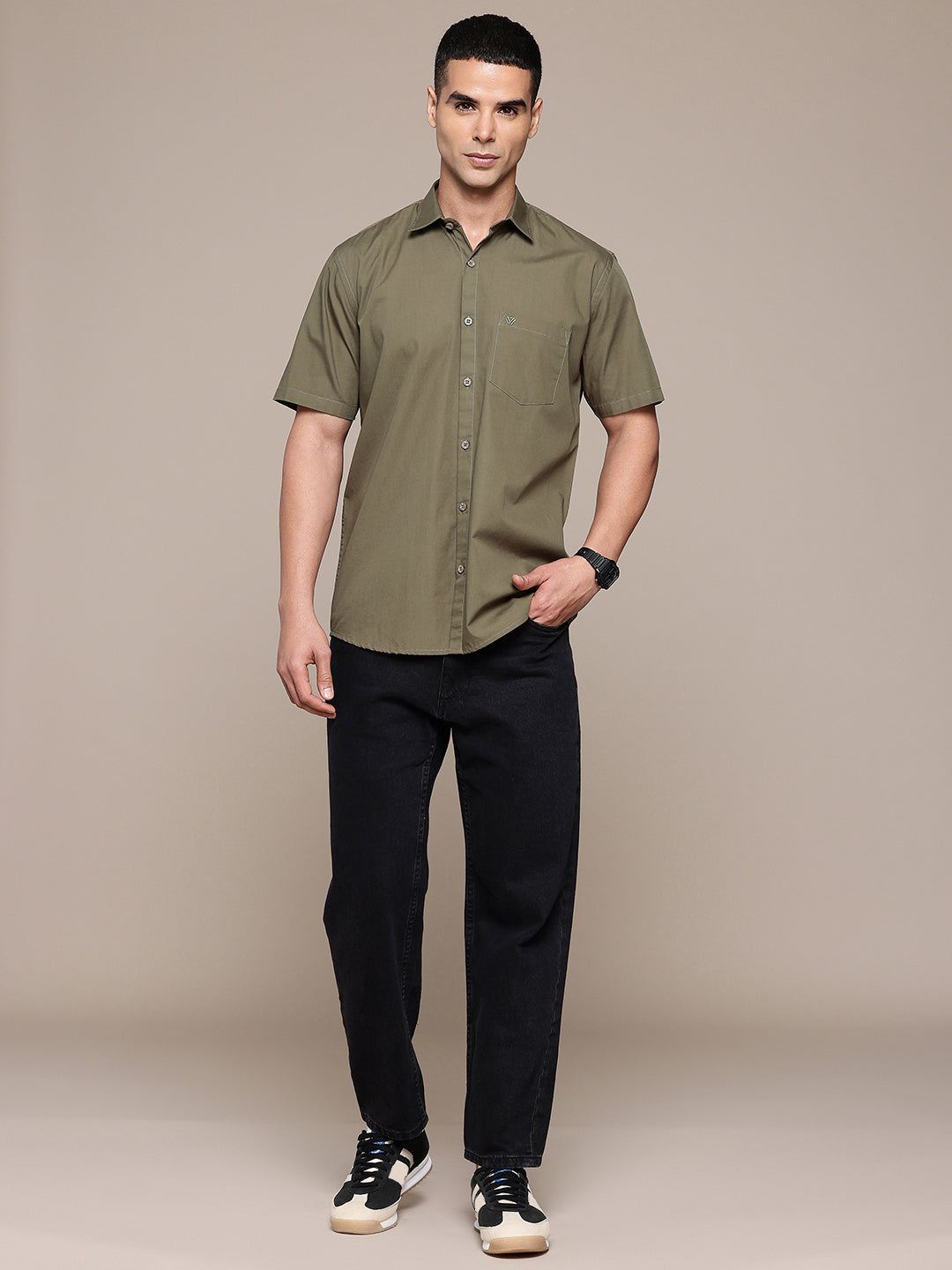 Old Leaf Half Sleeve Pure Cotton Shirt