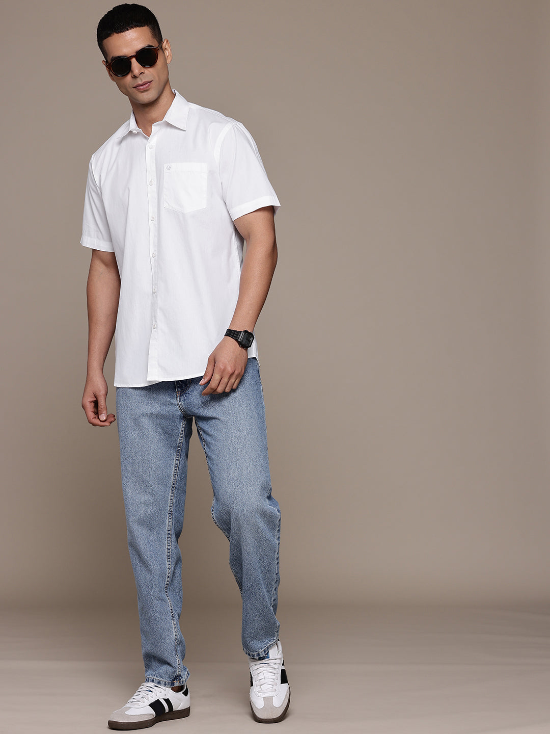 White Half Sleeve Pure Cotton Shirt