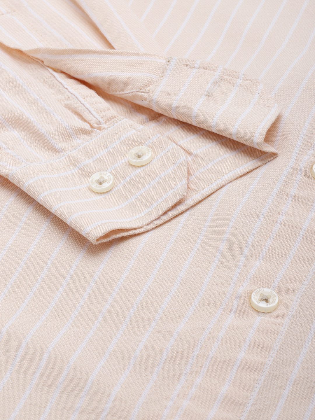 Peach Full Sleeve Chambray Cotton Shirt