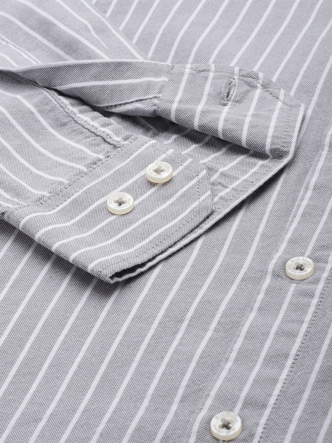 Silver Full Sleeve Chambray Cotton Shirt