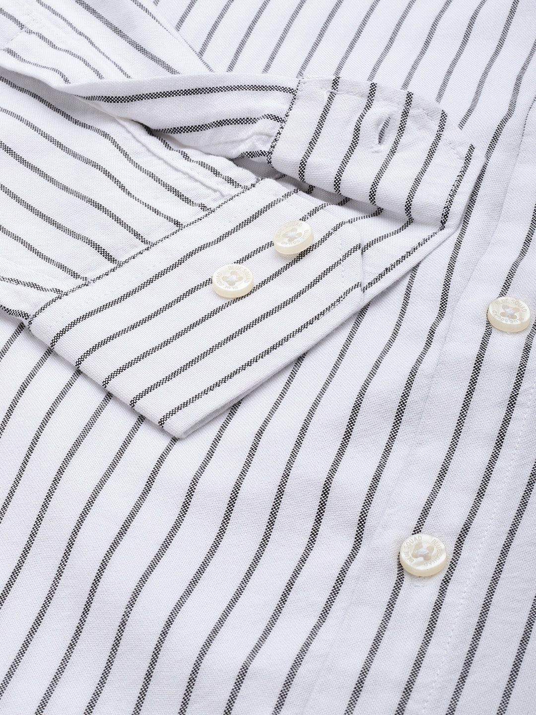 White Full Sleeve Chambray Cotton Shirt