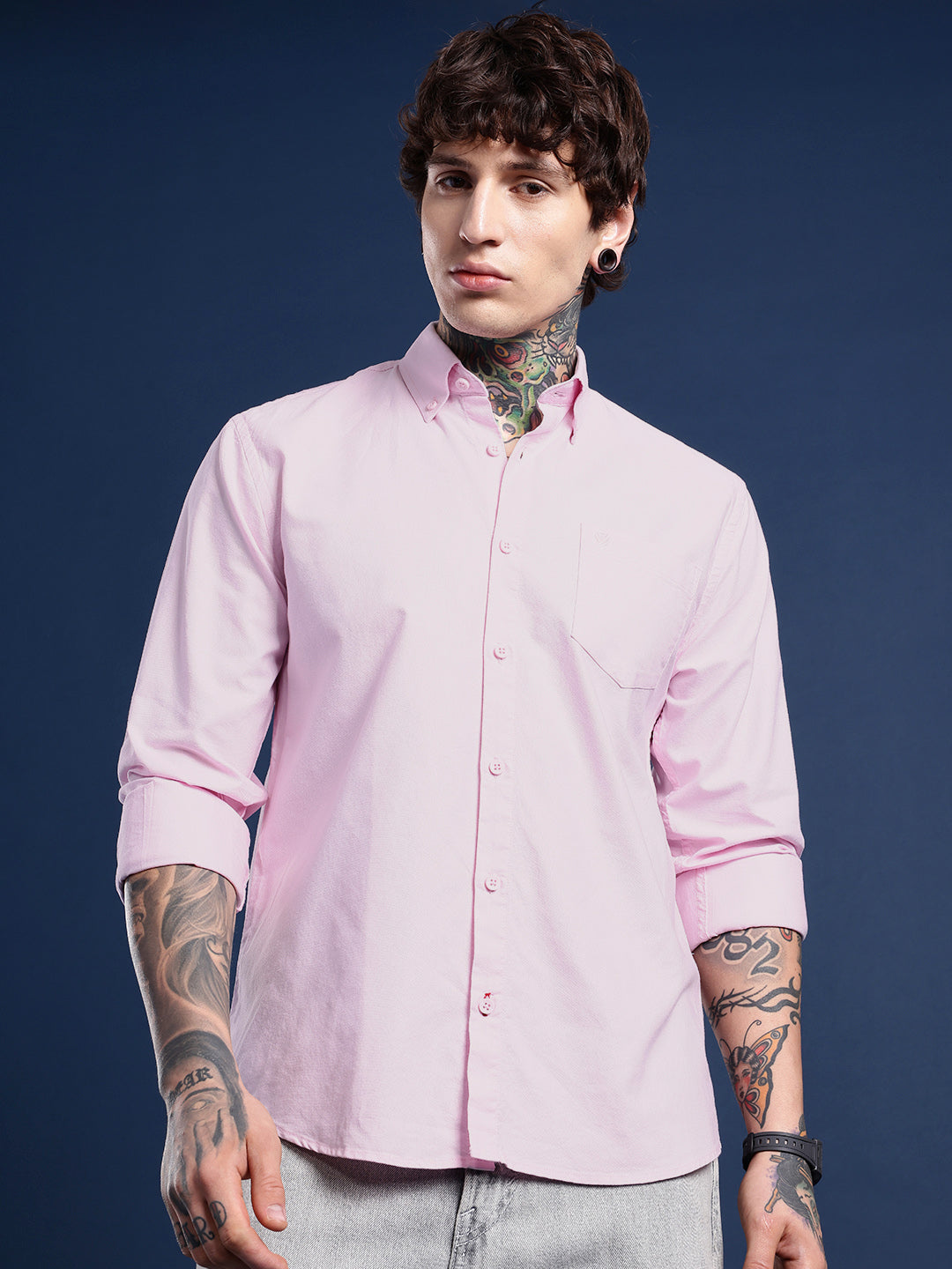 Pink Full Sleeve Oxford Cotton Shirt