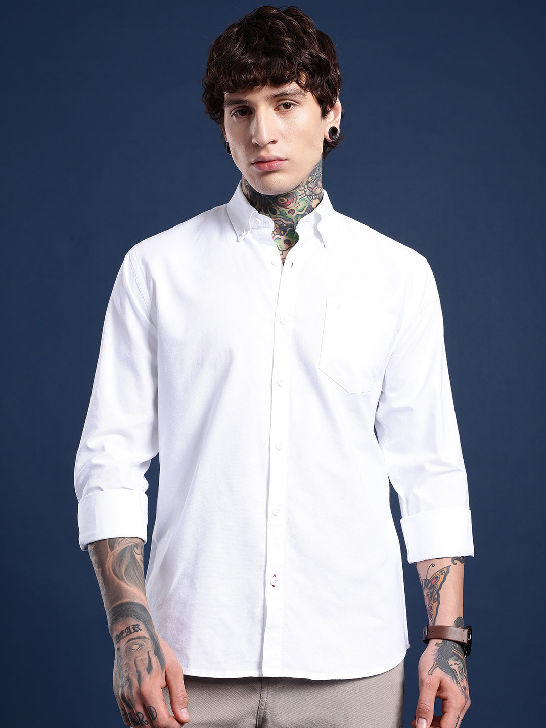 White Full Sleeve Oxford Cotton Shirt
