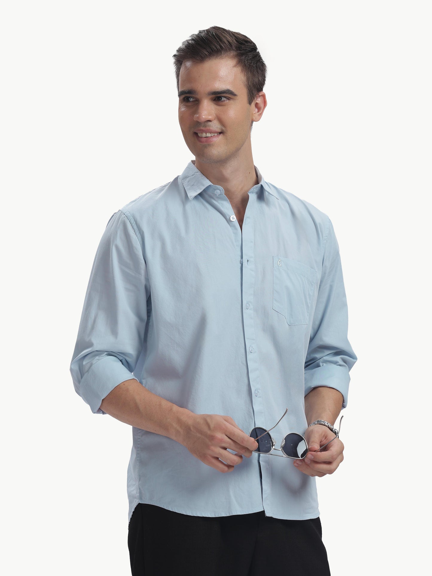 Dusty Blue Full Sleeve Pure Cotton Shirt