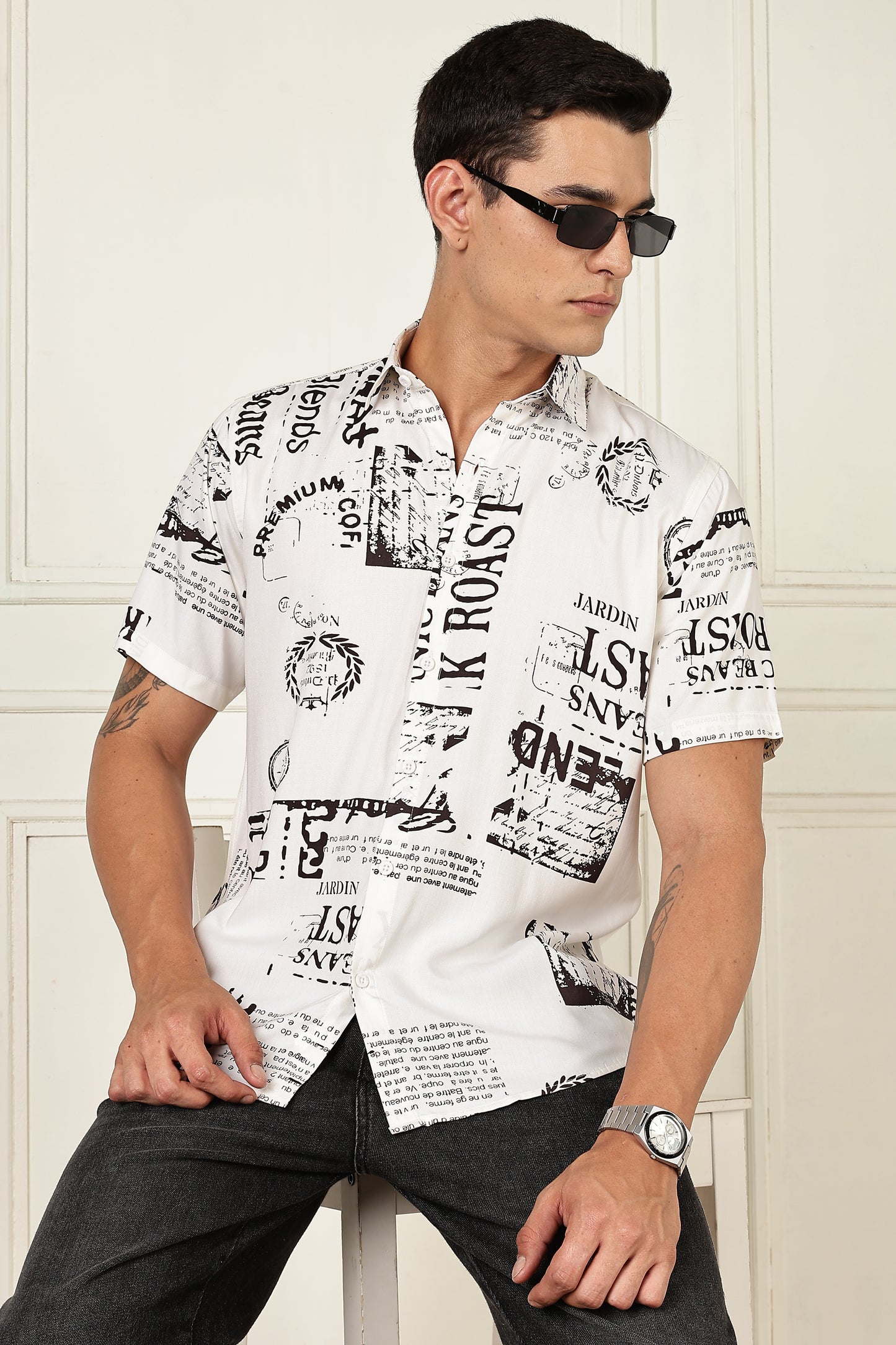 Multi Color Half Sleeve Viscose Rayon Shirt
