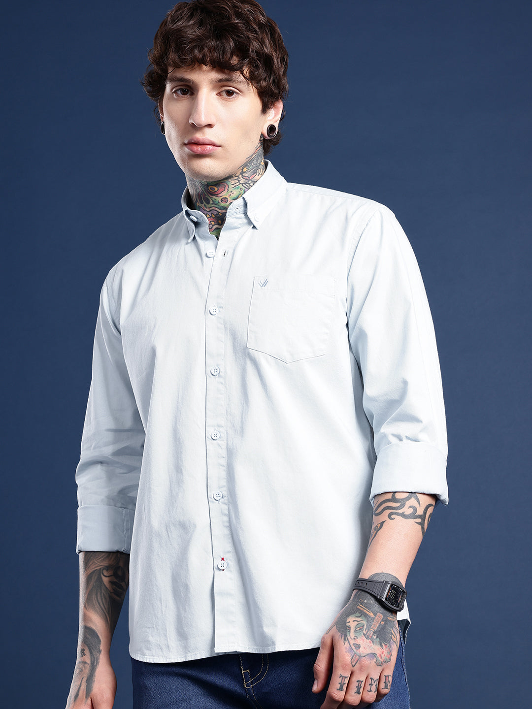 Light Blue Full Sleeve Pure Cotton Shirt