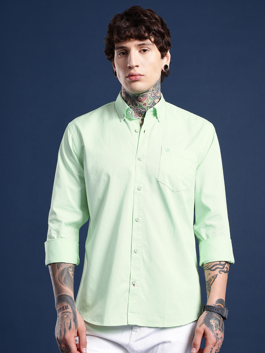Mint Full Sleeve Pure Cotton Shirt