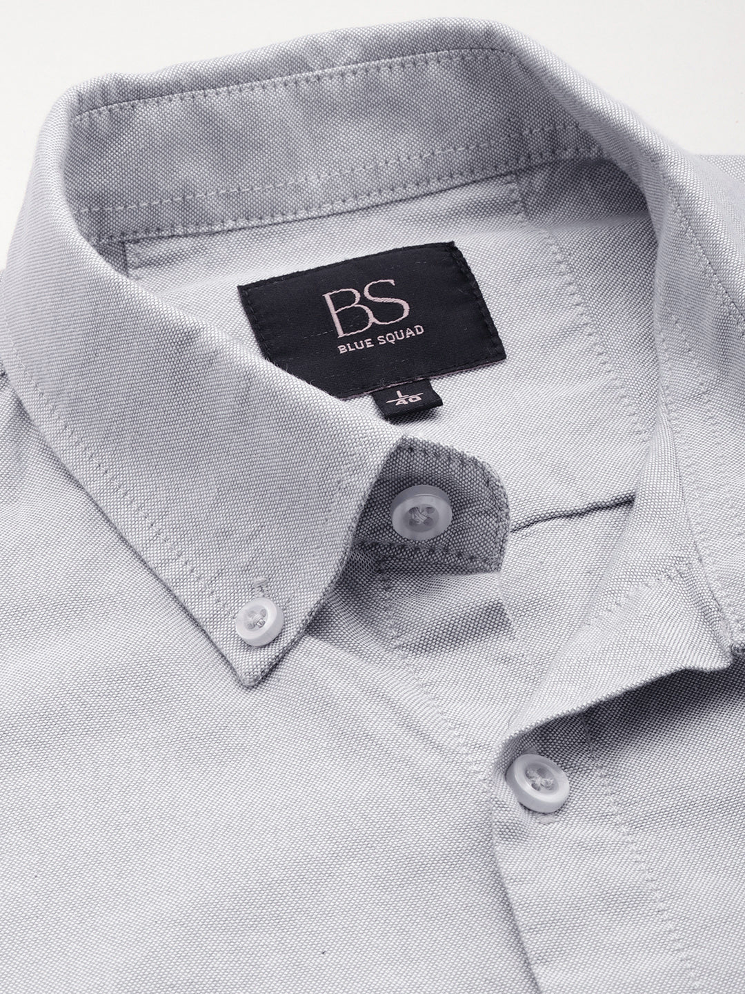 Light Grey Full Sleeve Chambray Cotton Shirt