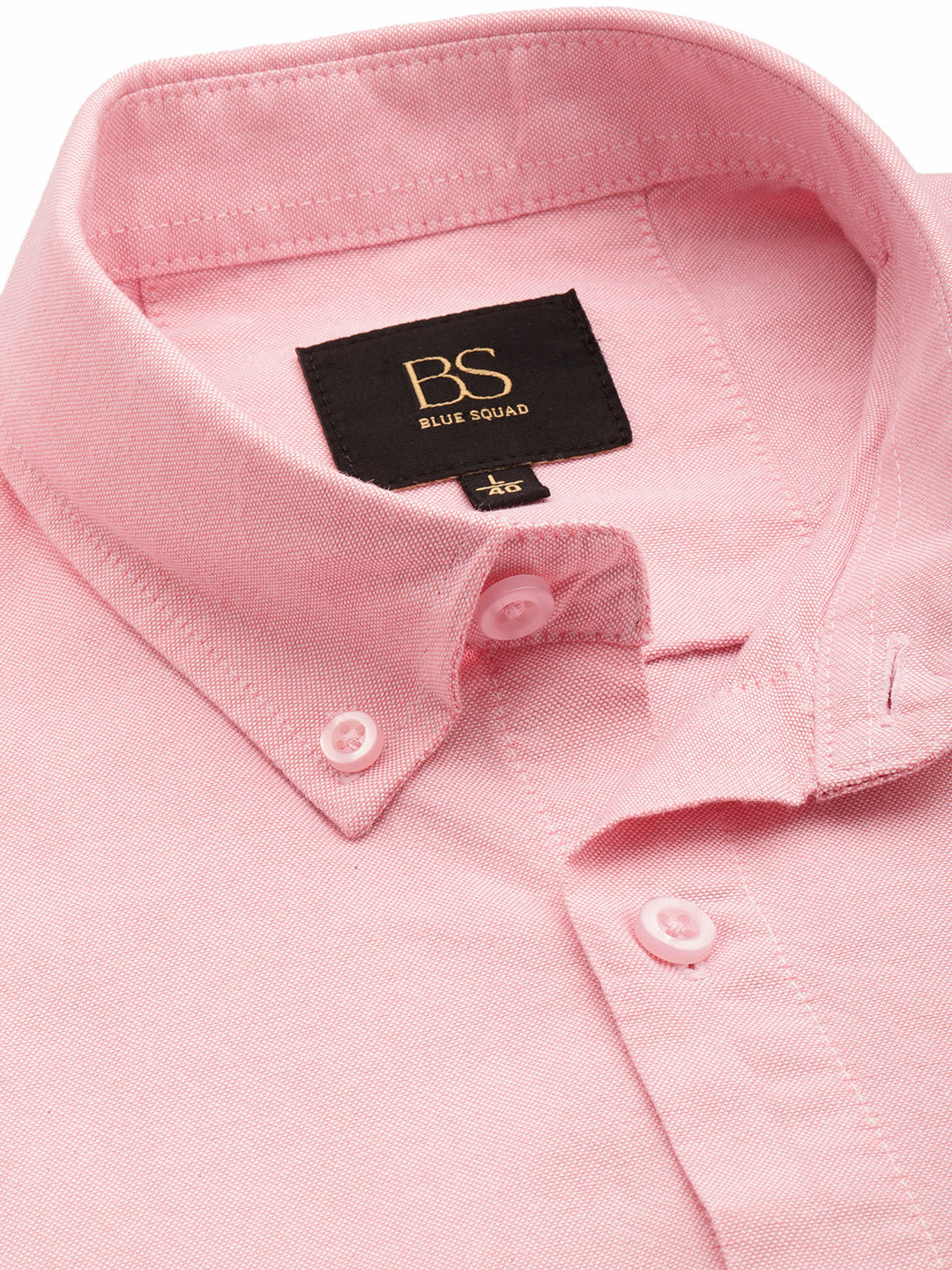 Peach Full Sleeve Chambray Cotton Shirt