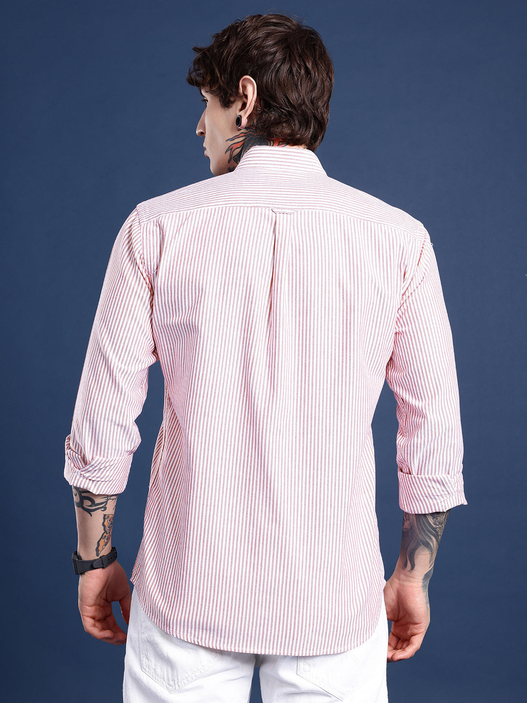 Maroon Full Sleeve Chambray Cotton Shirt