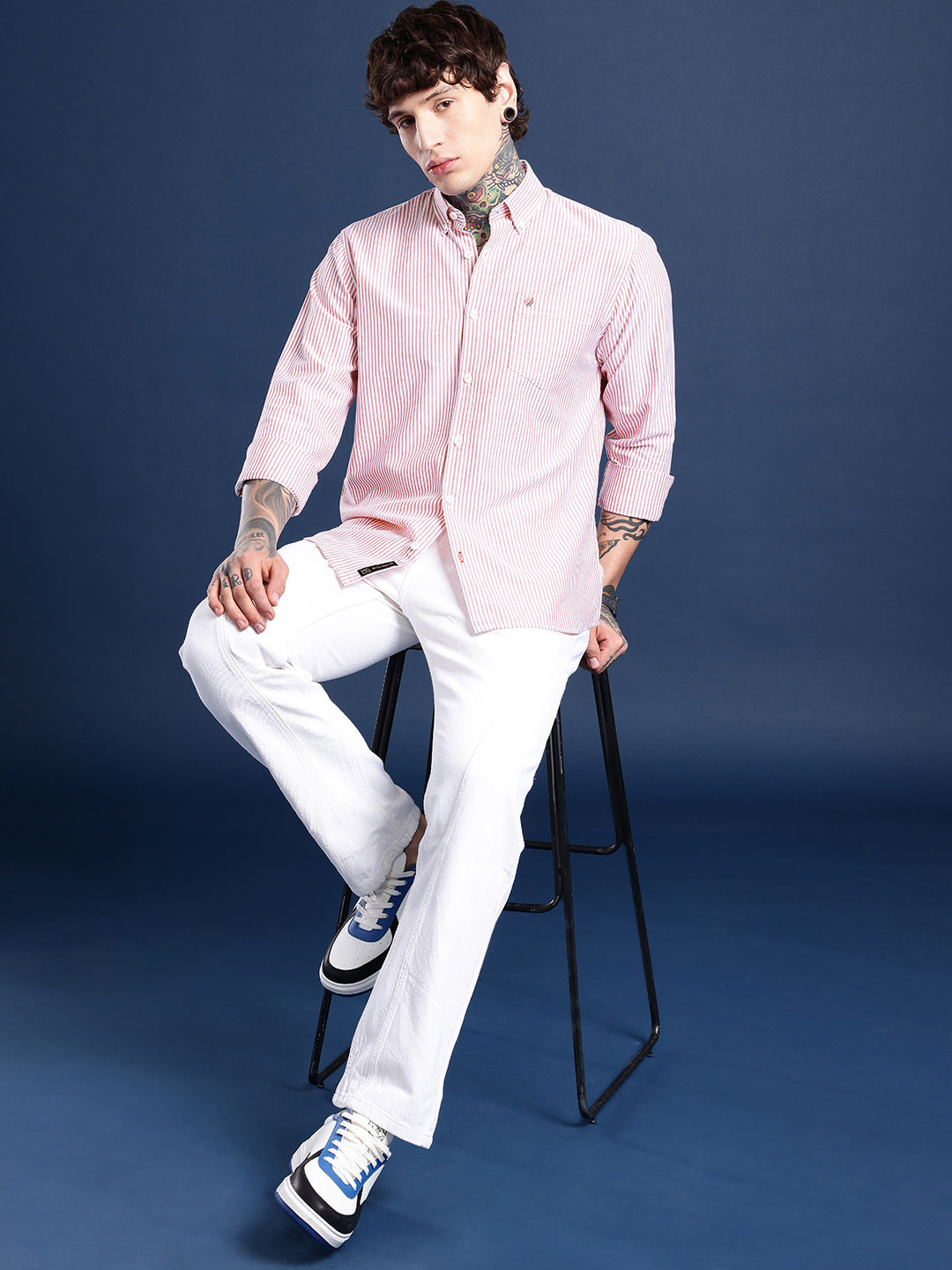 Maroon Full Sleeve Chambray Cotton Shirt