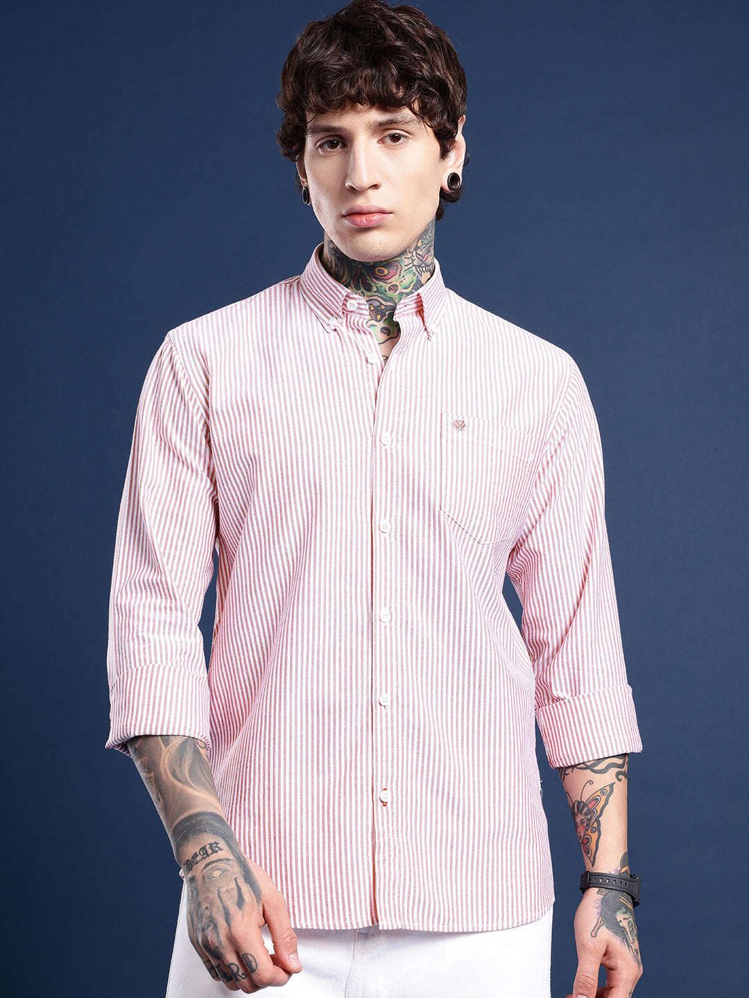 Maroon Full Sleeve Chambray Cotton Shirt