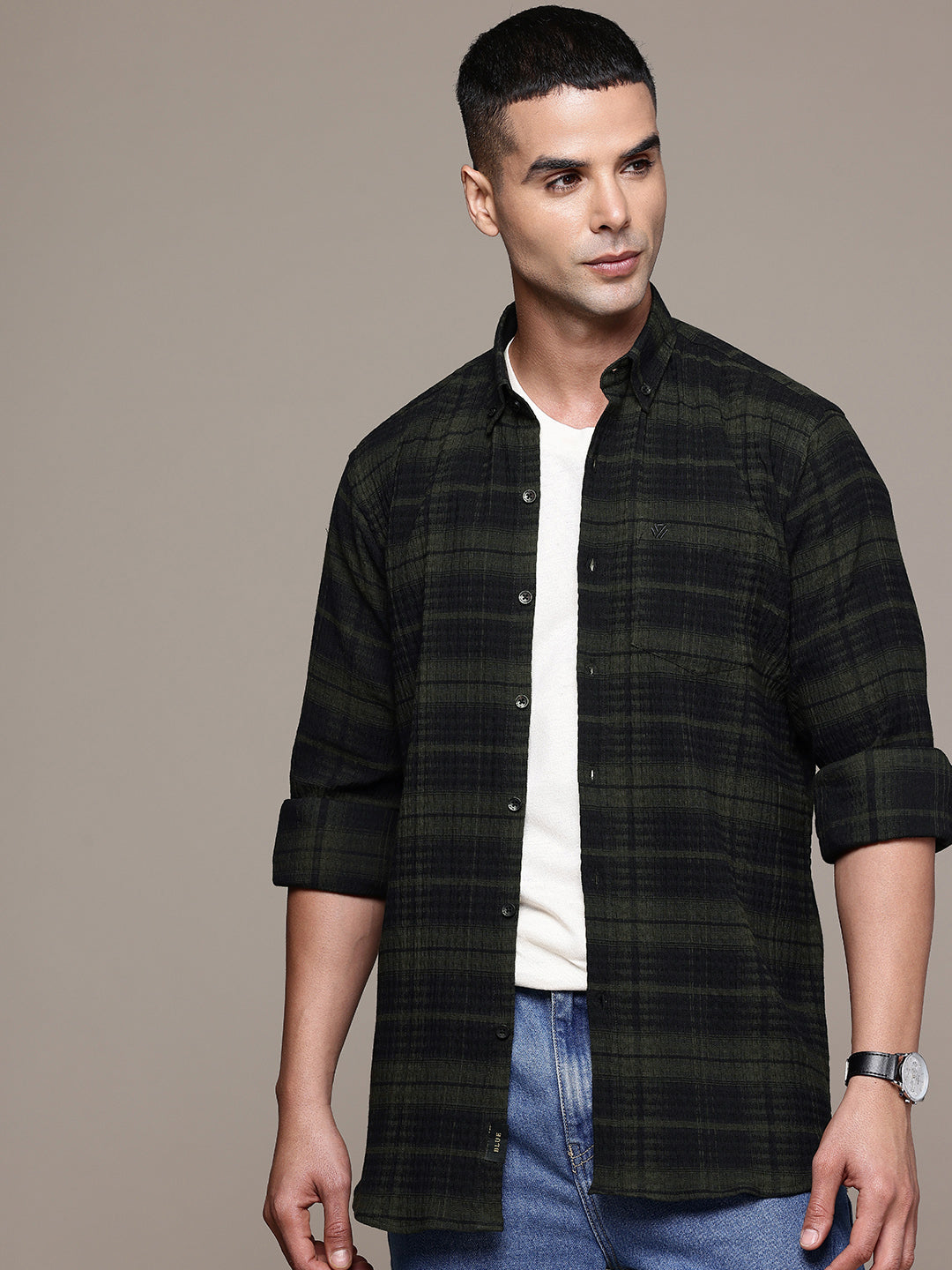 Multi Color Full Sleeve Crushed Cotton Shirt