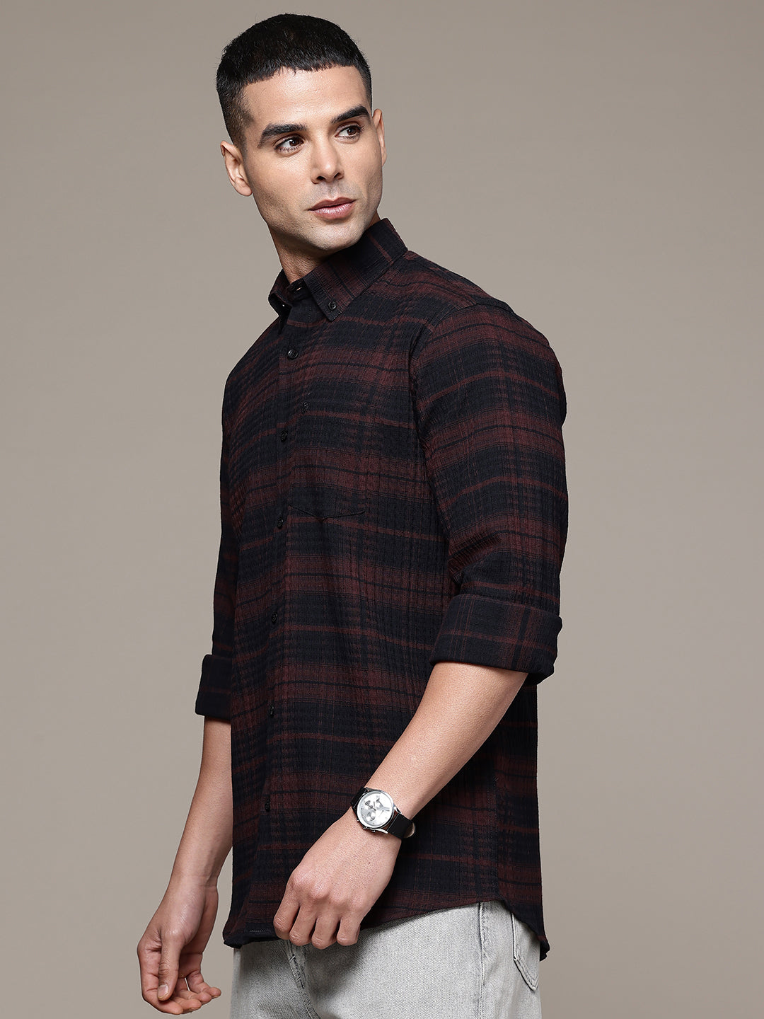 Multi Color Full Sleeve Crushed Cotton Shirt
