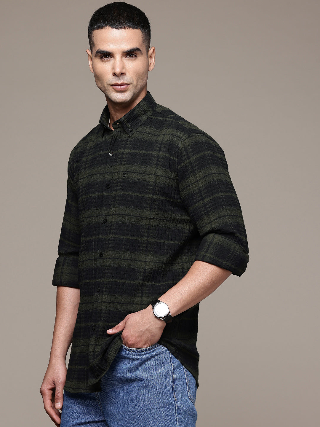 Multi Color Full Sleeve Crushed Cotton Shirt