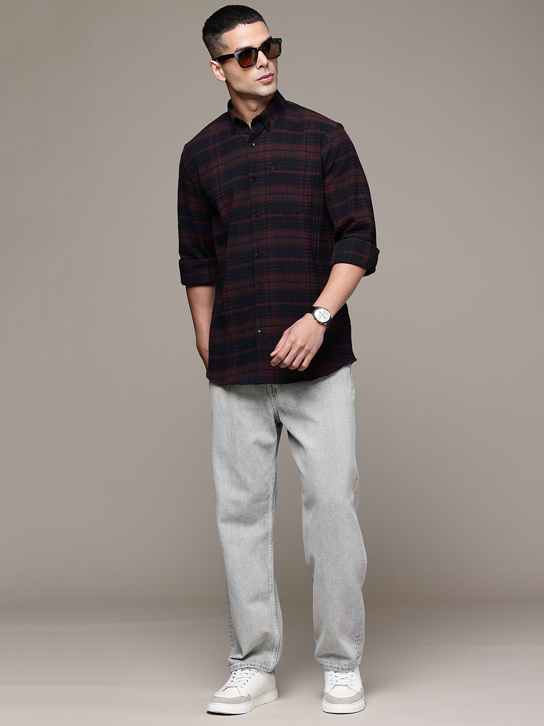 Multi Color Full Sleeve Crushed Cotton Shirt