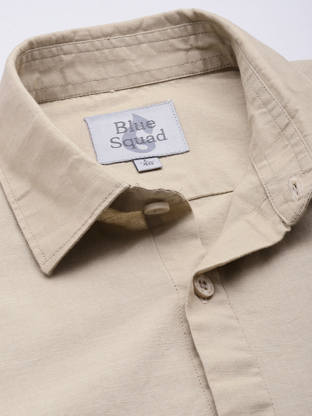 Beige Full Sleeve Cotton Linen Shirt