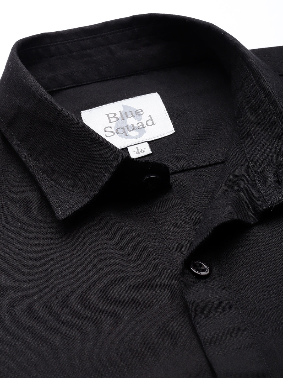 Black Full Sleeve Cotton Linen Shirt