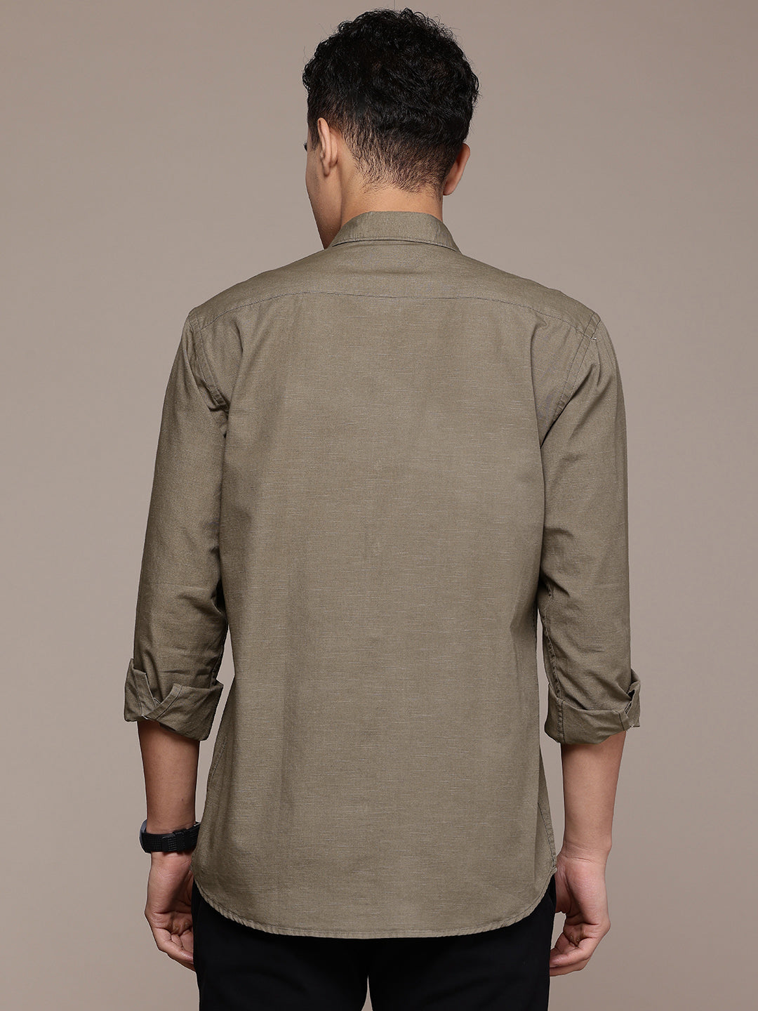 Brown Full Sleeve Cotton Linen Shirt