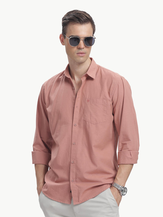 Dusty Pink Full Sleeve Cotton Linen Shirt