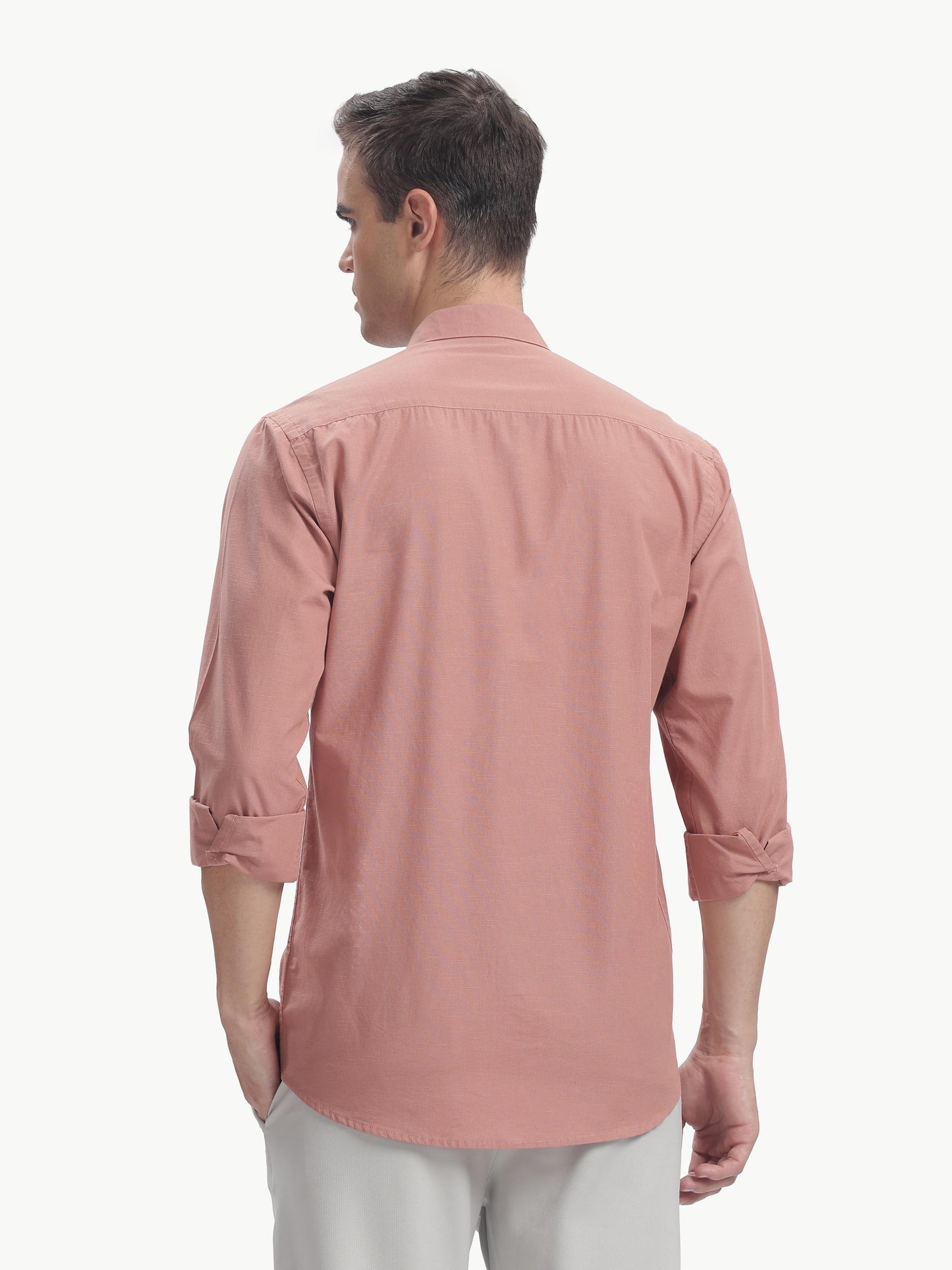 Dusty Pink Full Sleeve Cotton Linen Shirt