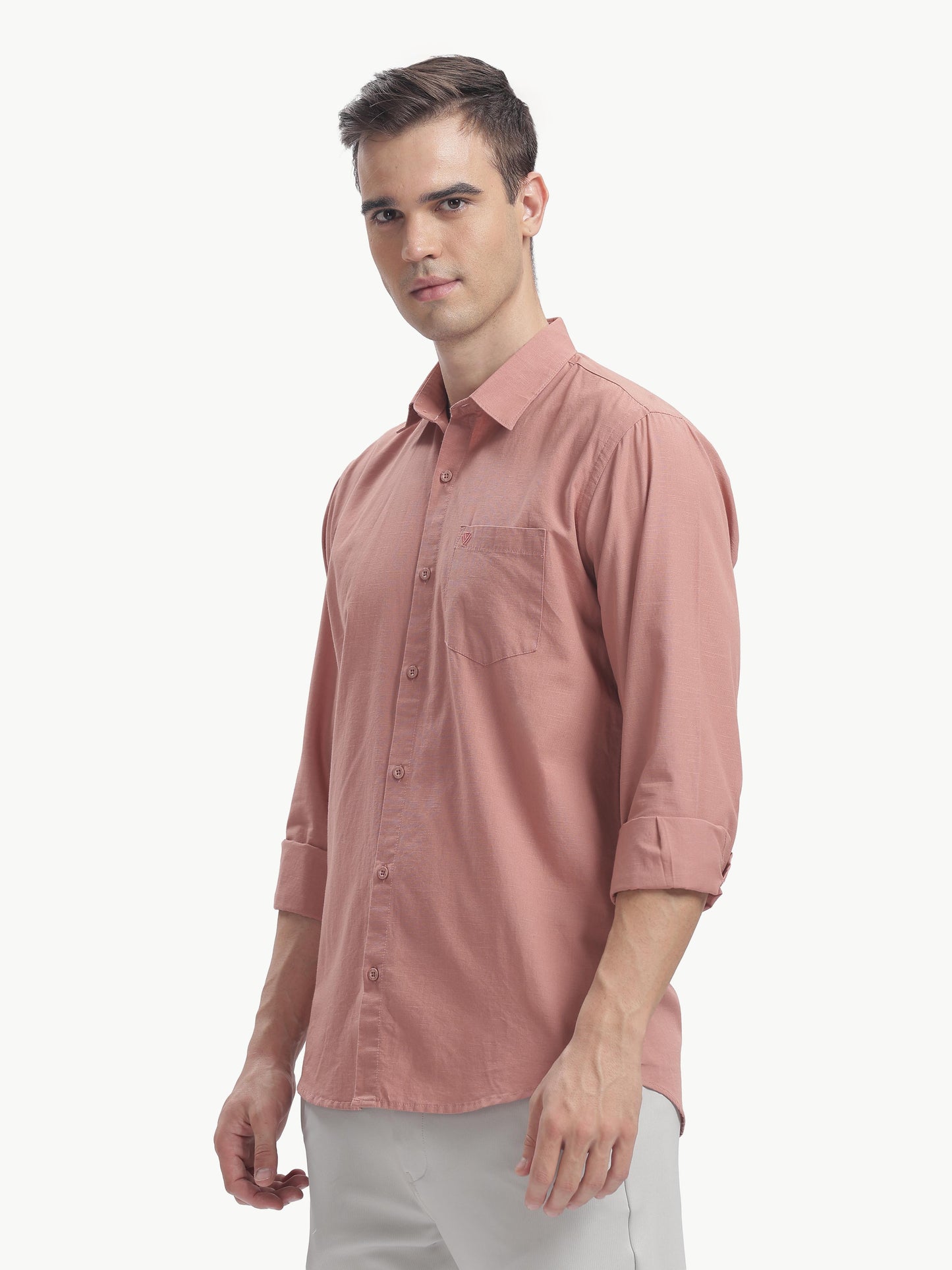 Dusty Pink Full Sleeve Cotton Linen Shirt