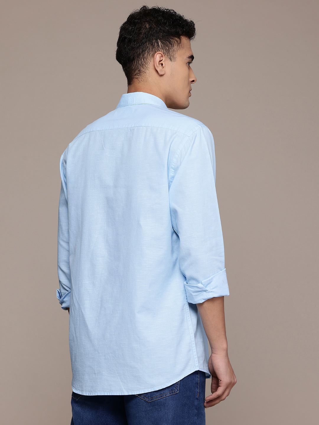 Light Blue Full Sleeve Cotton Linen Shirt