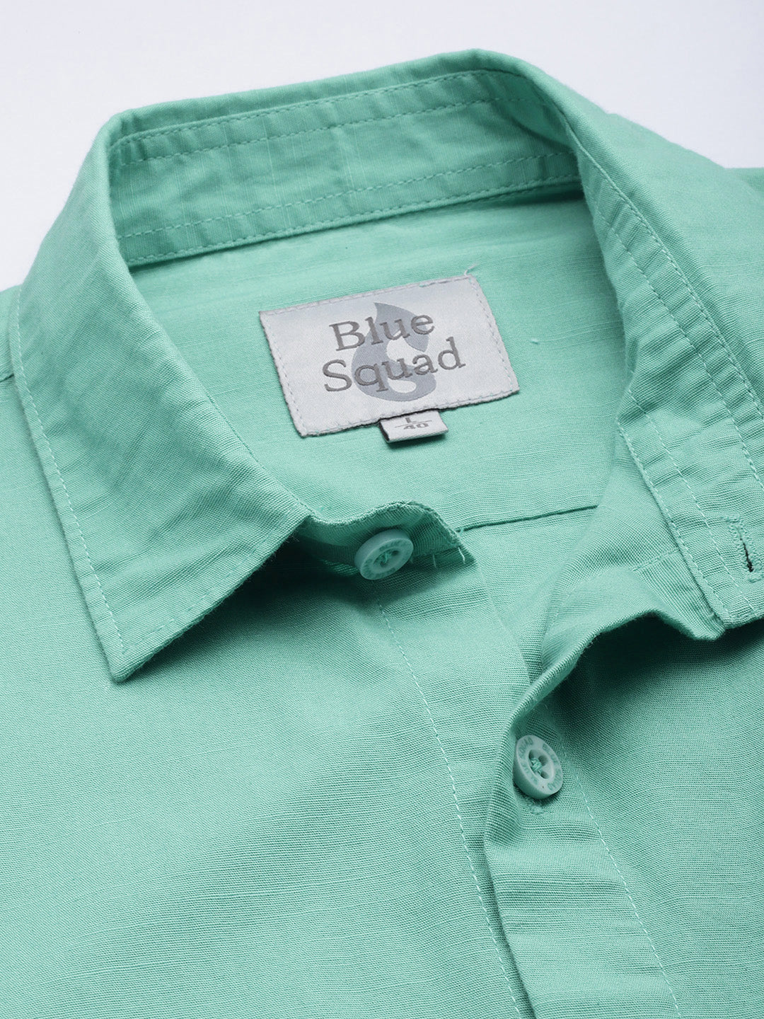 Sea Foam Blue Full Sleeve Cotton Linen Shirt