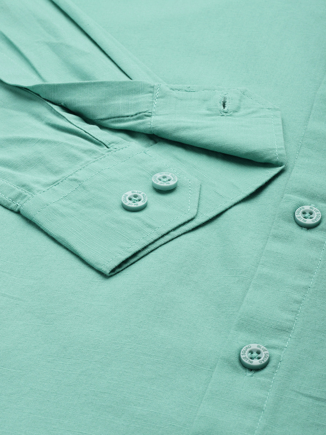 Sea Foam Blue Full Sleeve Cotton Linen Shirt