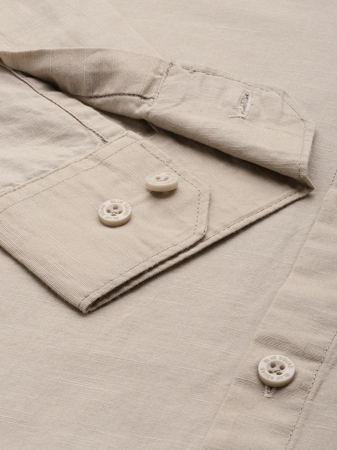 Beige Full Sleeve Cotton Linen Shirt