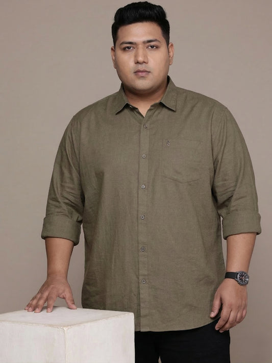 Brown Full Sleeve Cotton Linen Shirt
