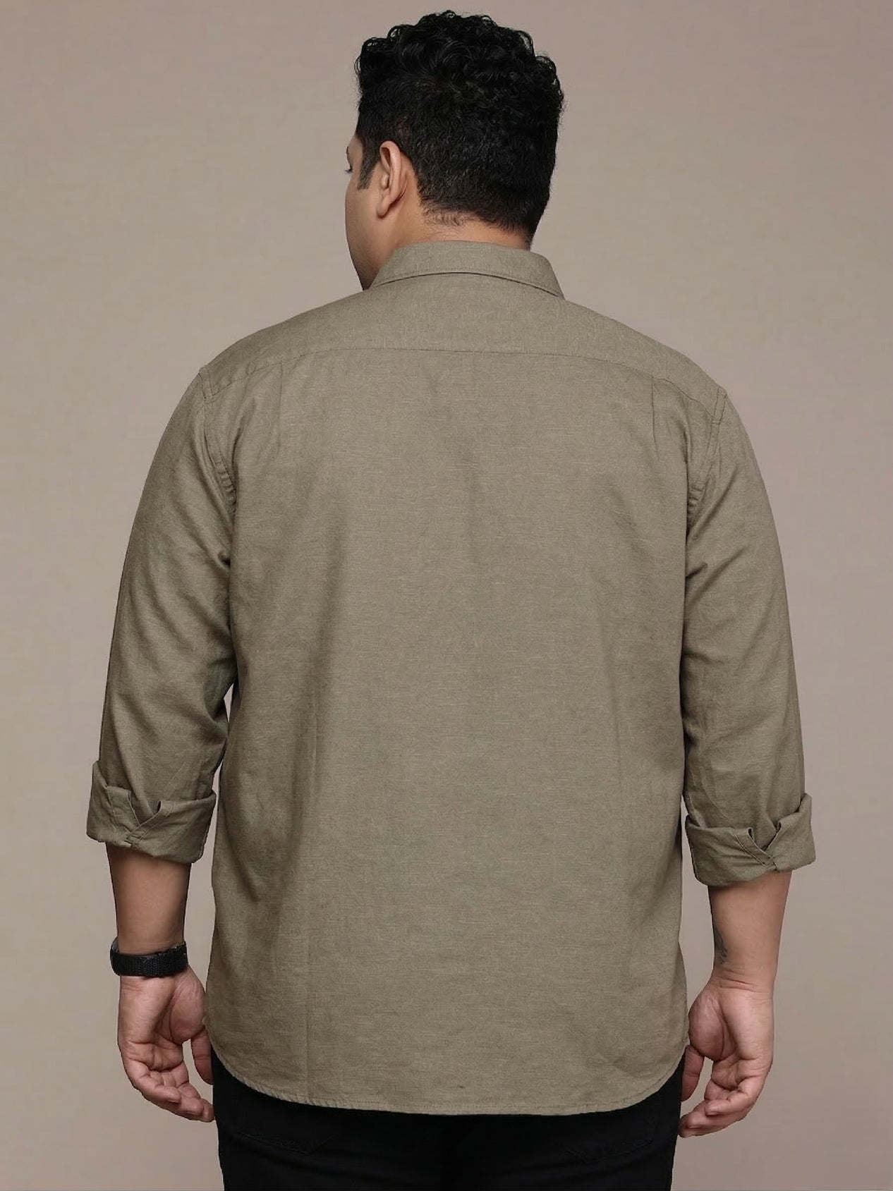 Brown Full Sleeve Cotton Linen Shirt