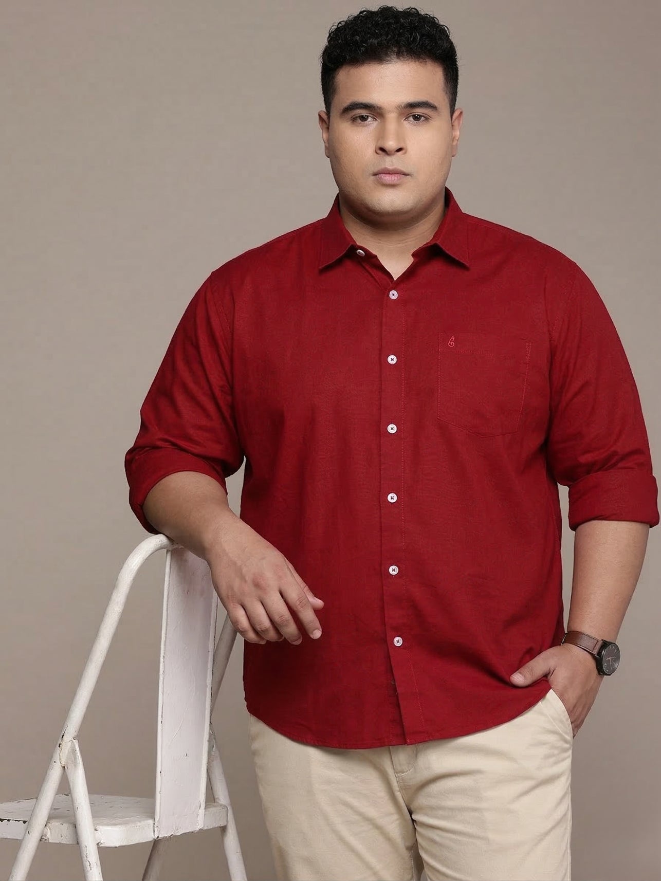 Carmine Full Sleeve Cotton Linen Shirt