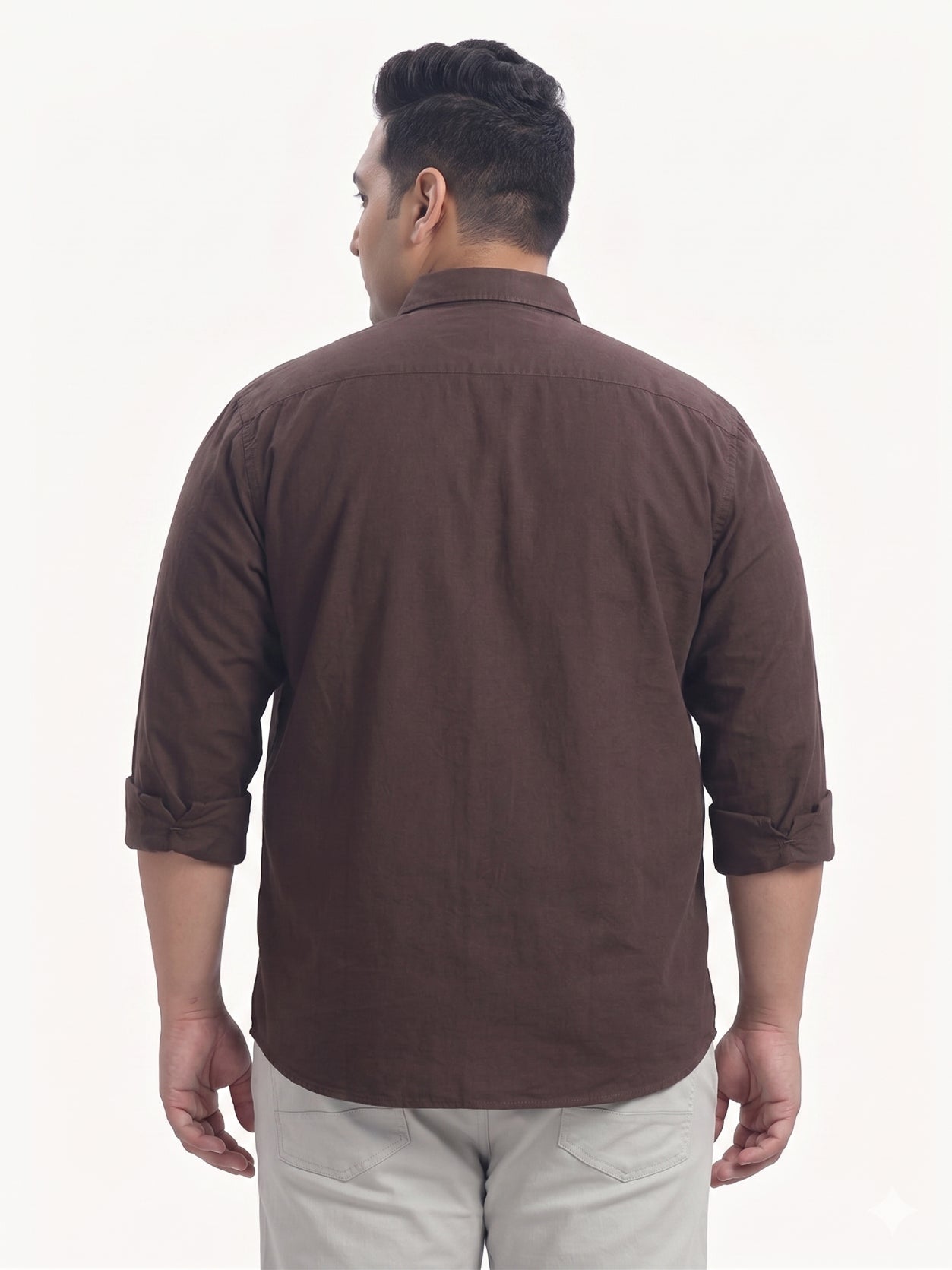 Coffee Full Sleeve Cotton Linen Shirt