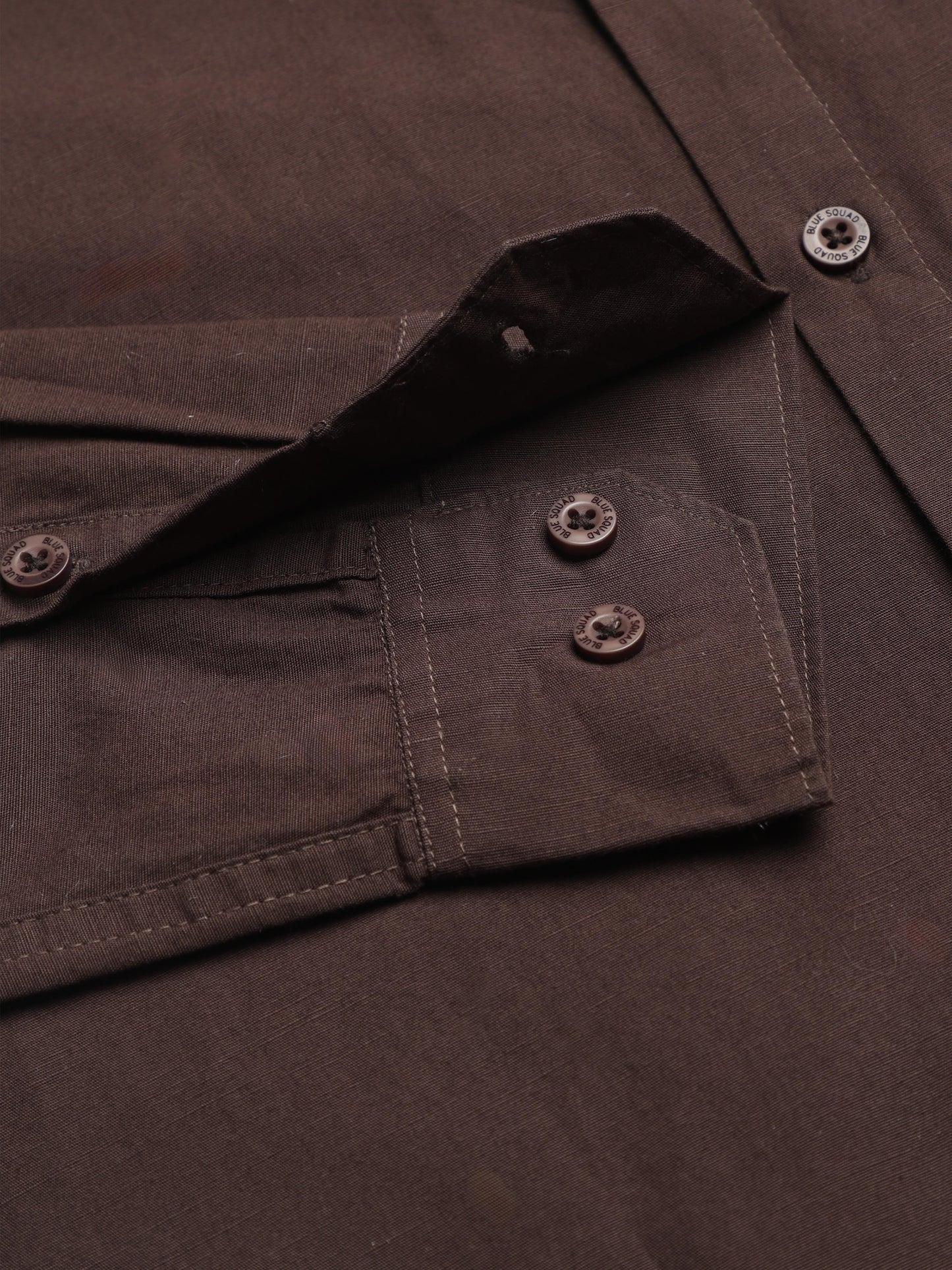 Coffee Full Sleeve Cotton Linen Shirt