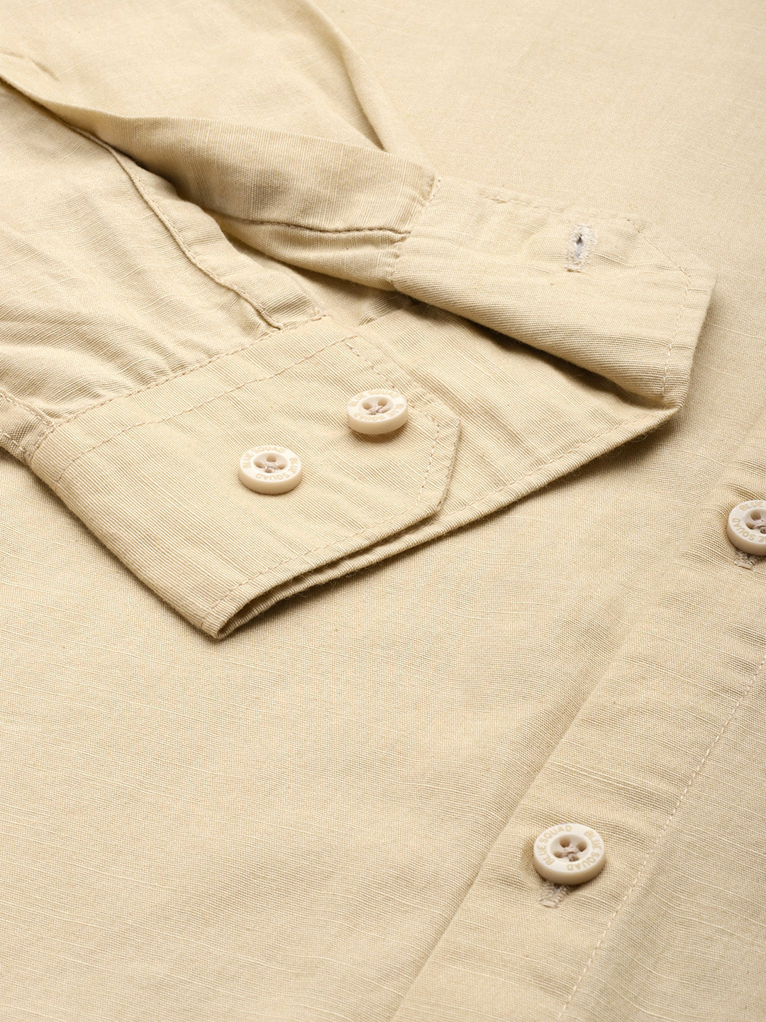 Cream Full Sleeve Cotton Linen Shirt