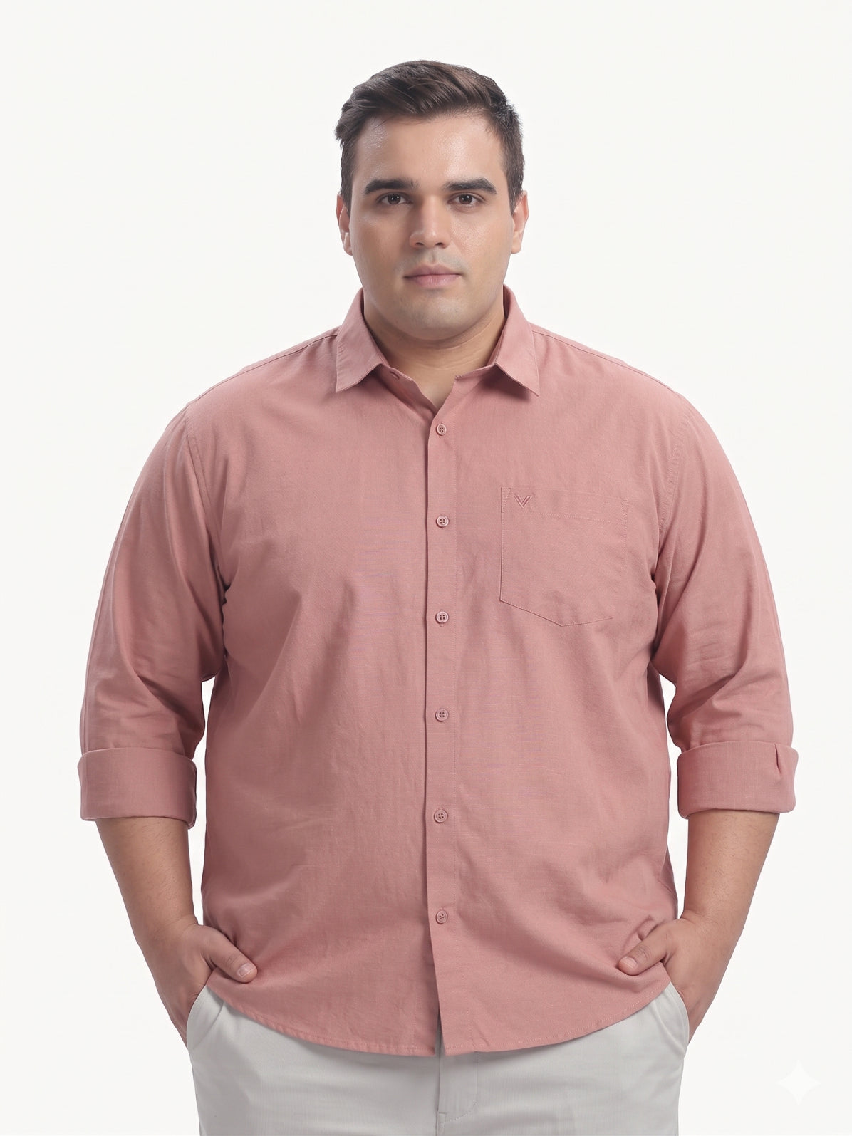 Dusty Pink Full Sleeve Cotton Linen Shirt