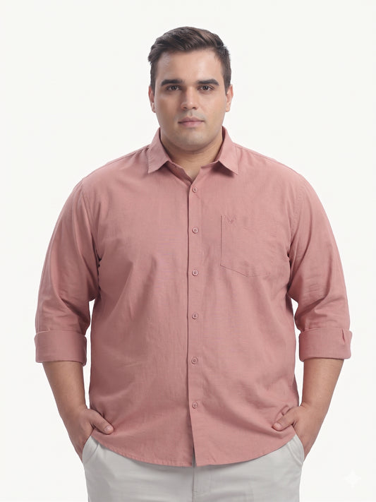 Dusty Pink Full Sleeve Cotton Linen Shirt
