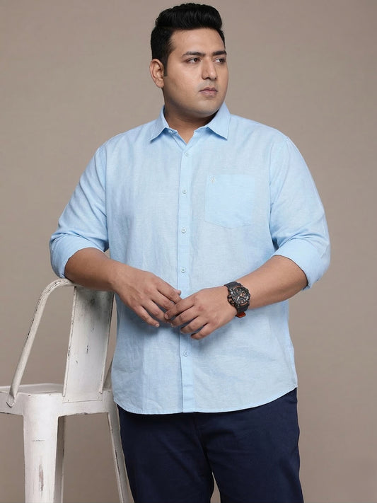 Light Blue Full Sleeve Cotton Linen Shirt