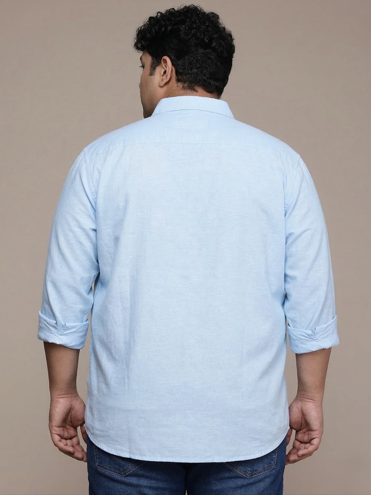 Light Blue Full Sleeve Cotton Linen Shirt