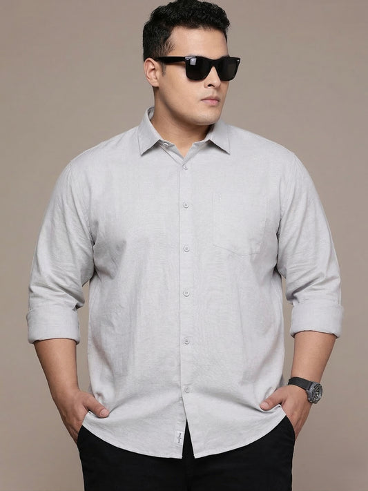 Light Grey Full Sleeve Cotton Linen Shirt
