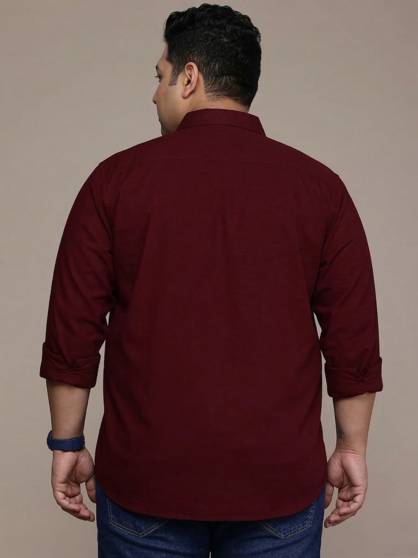 Maroon Full Sleeve Cotton Linen Shirt