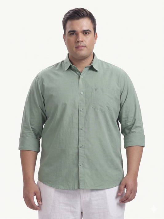 Olive Full Sleeve Cotton Linen Shirt