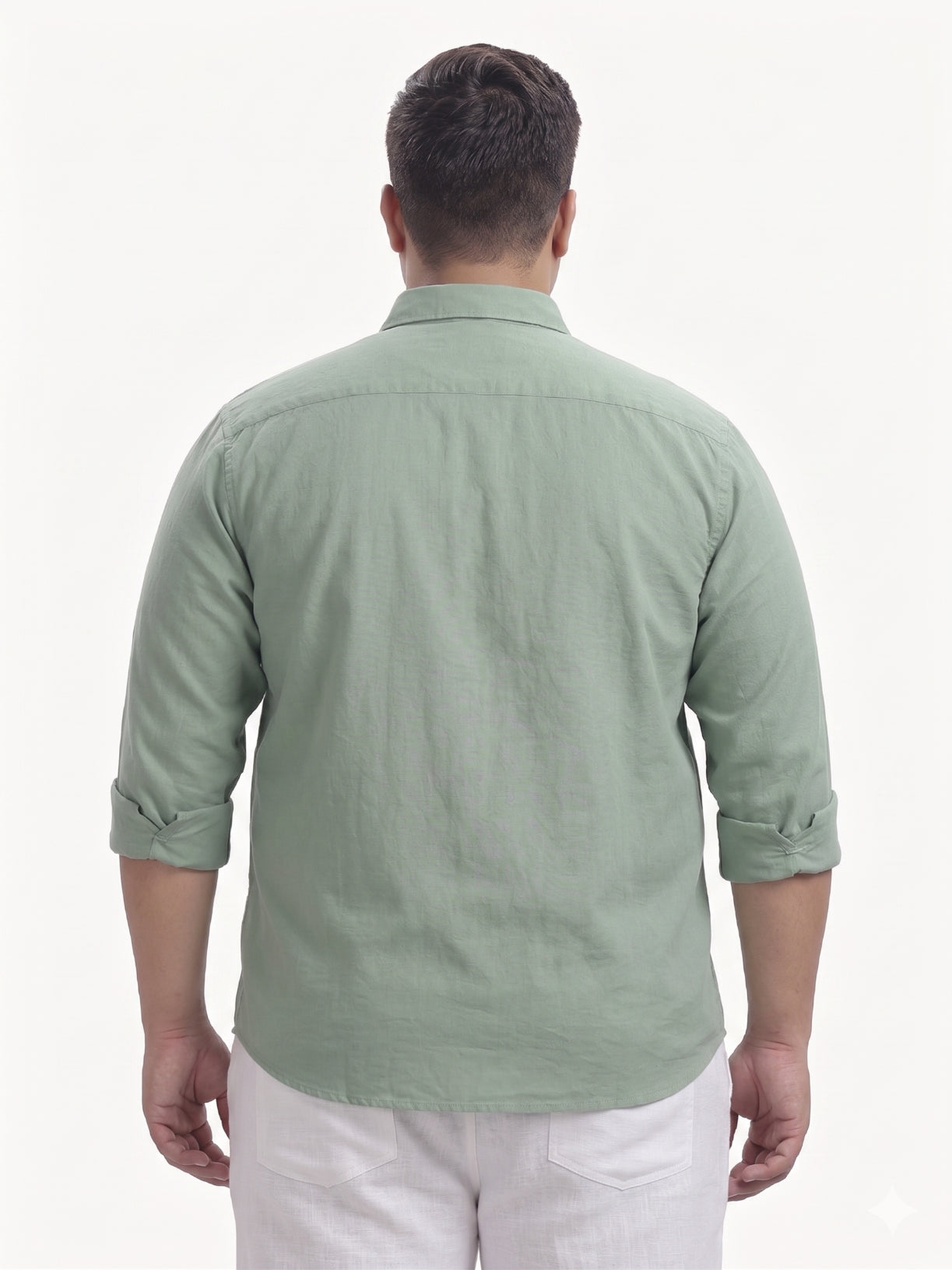 Olive Full Sleeve Cotton Linen Shirt