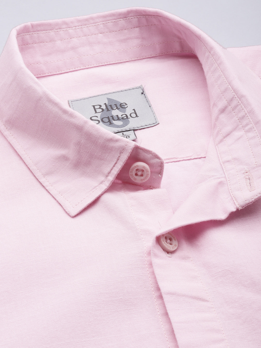 Pink Full Sleeve Cotton Linen Shirt