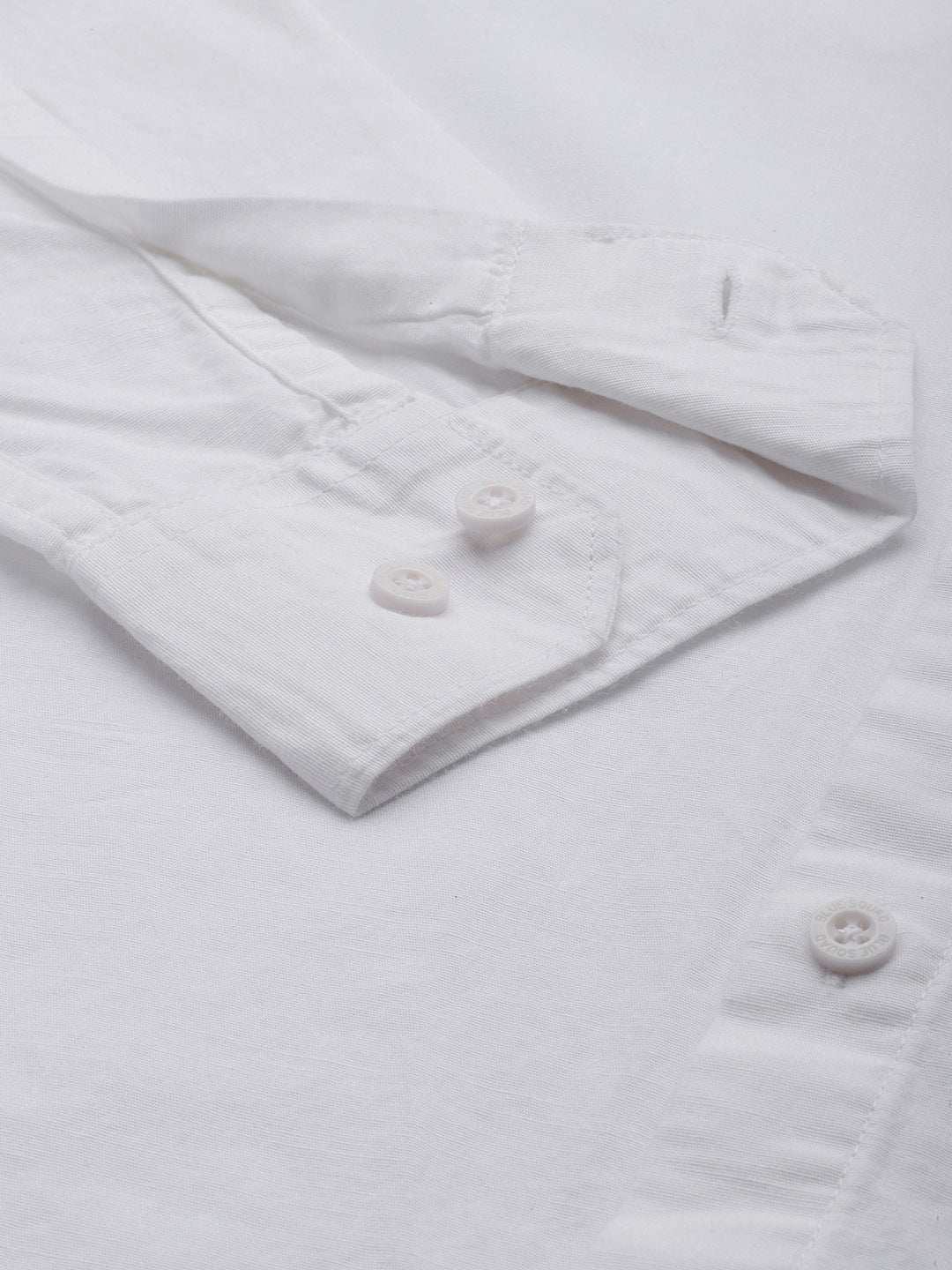 White Full Sleeve Cotton Linen Shirt