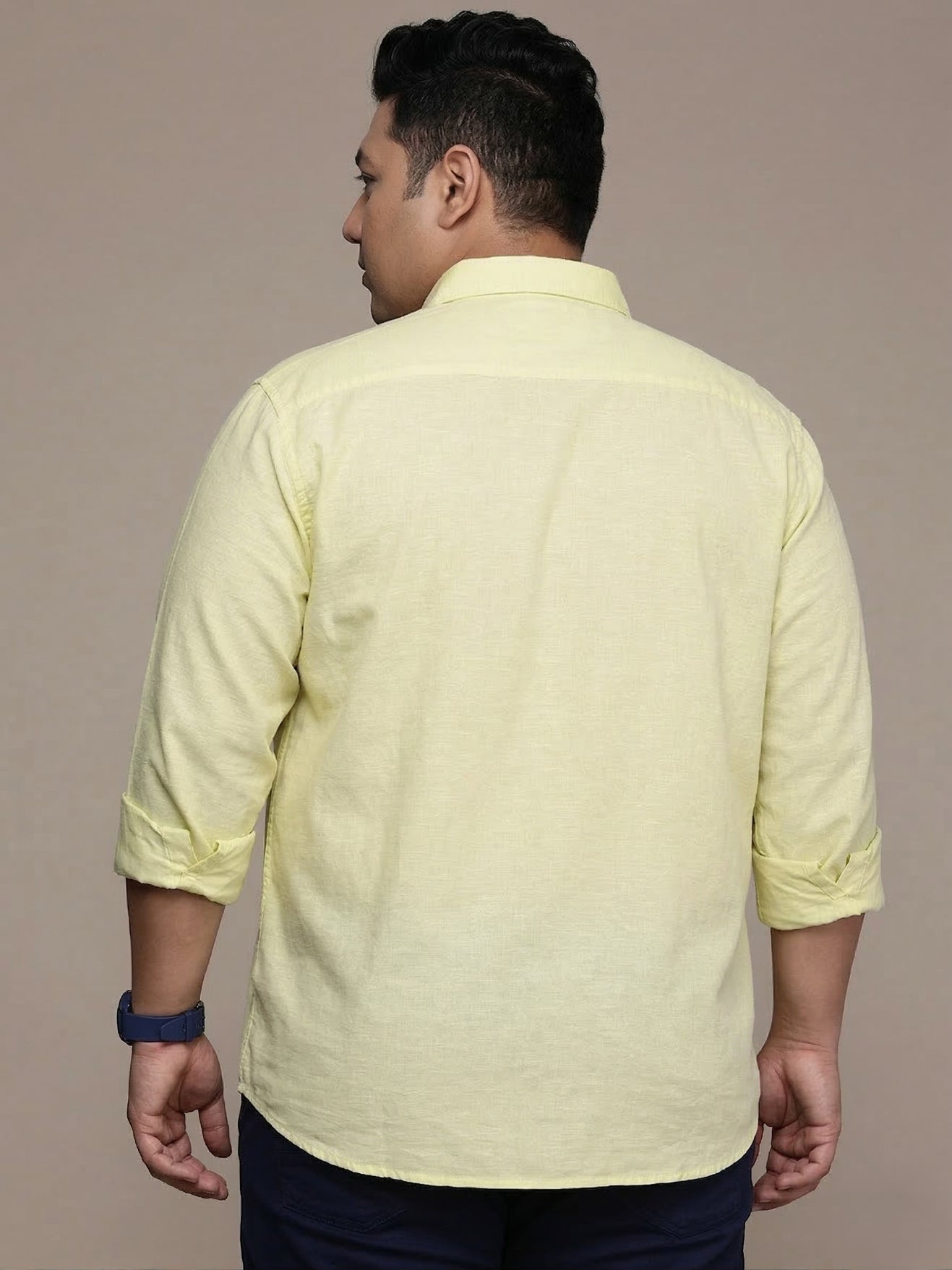Yellow Full Sleeve Cotton Linen Shirt