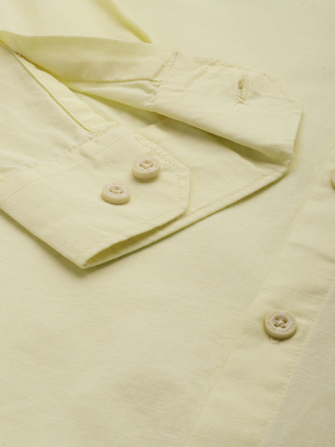 Yellow Full Sleeve Cotton Linen Shirt